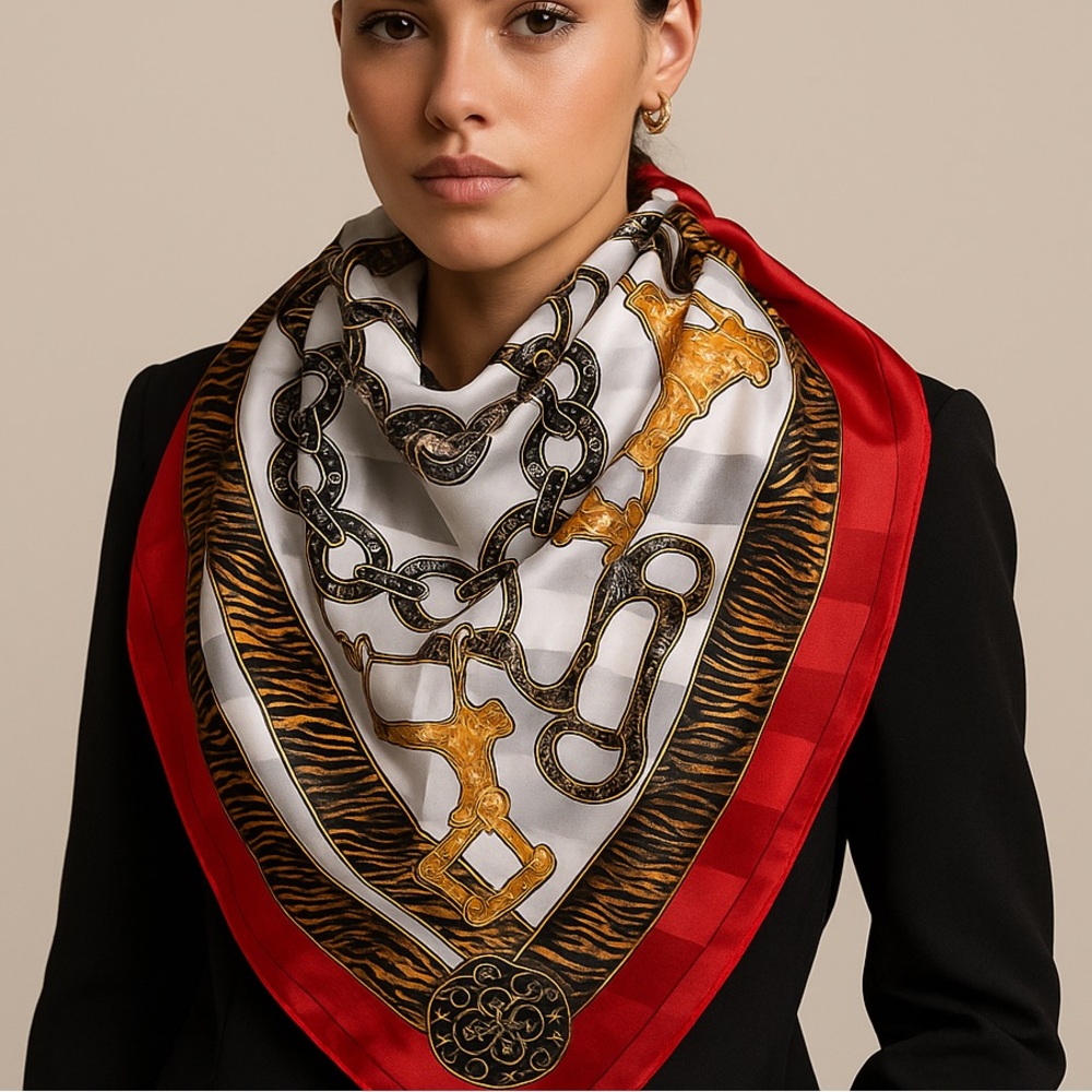 Equestrian Chain Print Scarf